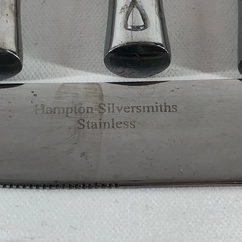 Hampton Silversmiths Bamboo Stainless Steel Flatware Lot Of 7 Pieces